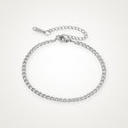 Pulsera Cubana plateada para charms