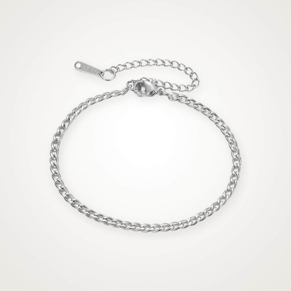 Pulsera Cubana plateada para charms