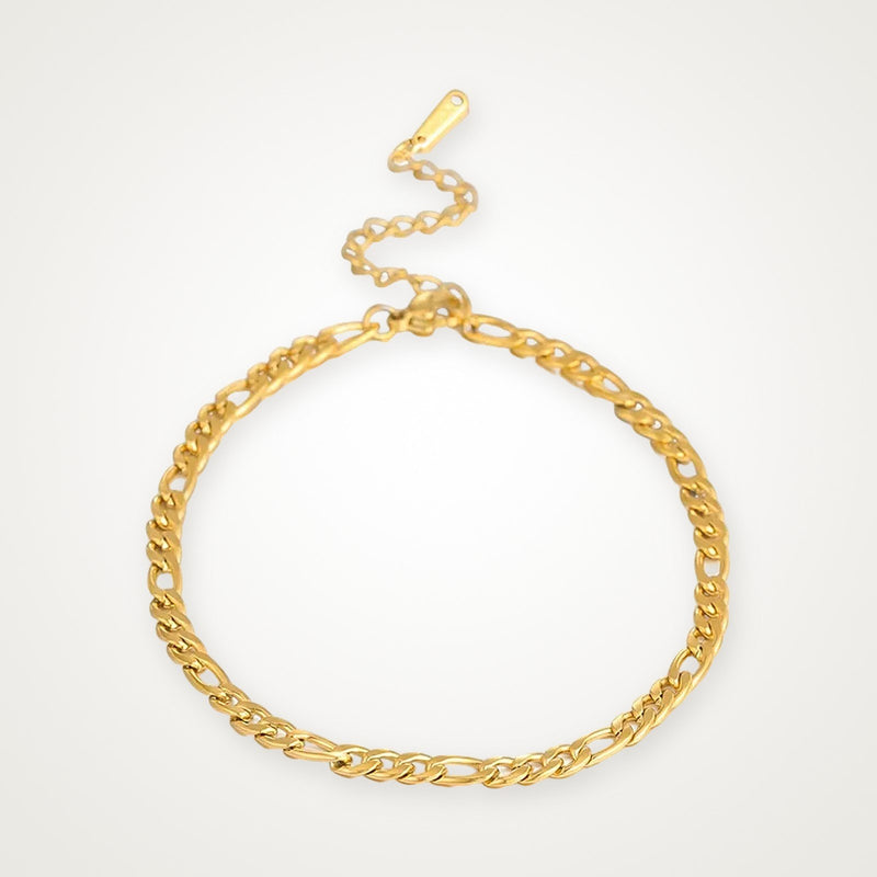 Pulsera Fígaro dorada para charms
