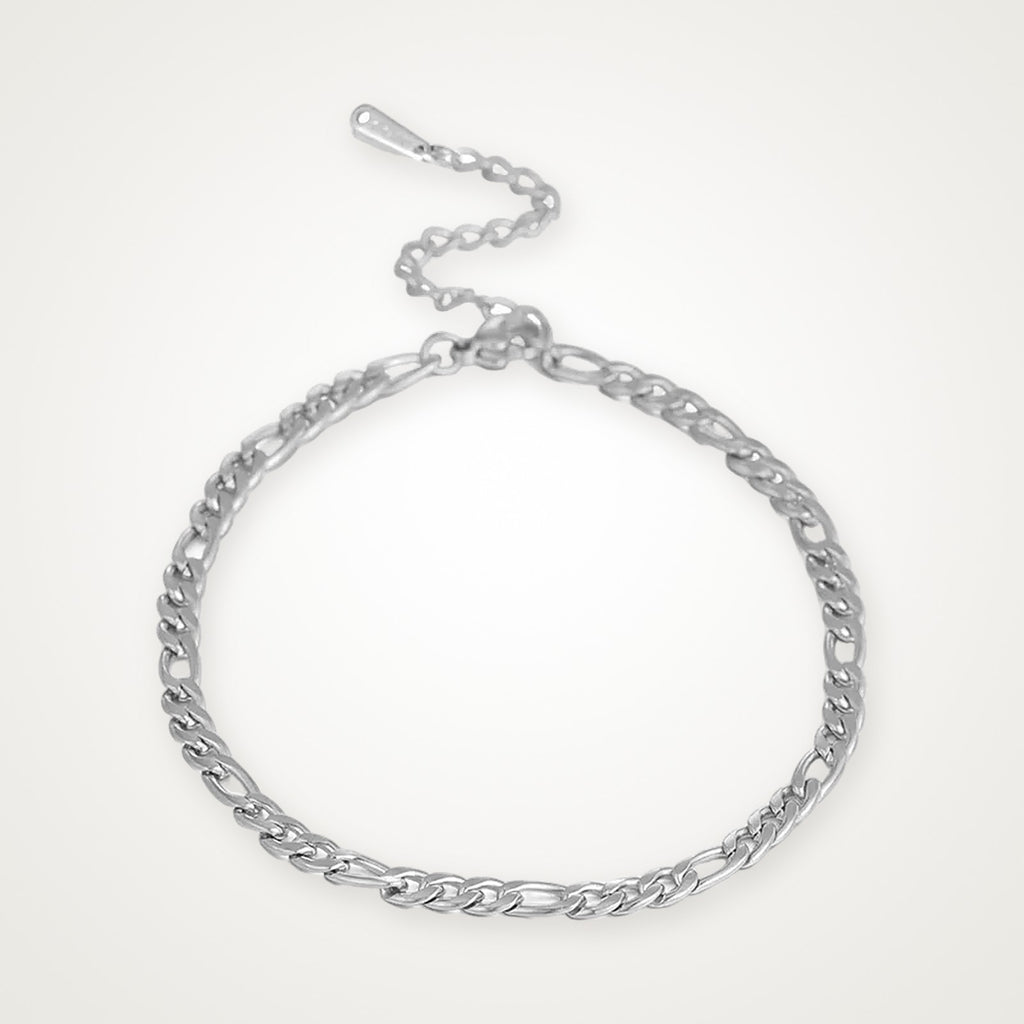 Pulsera Fígaro plateada para charms