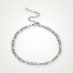 Pulsera Fígaro plateada para charms