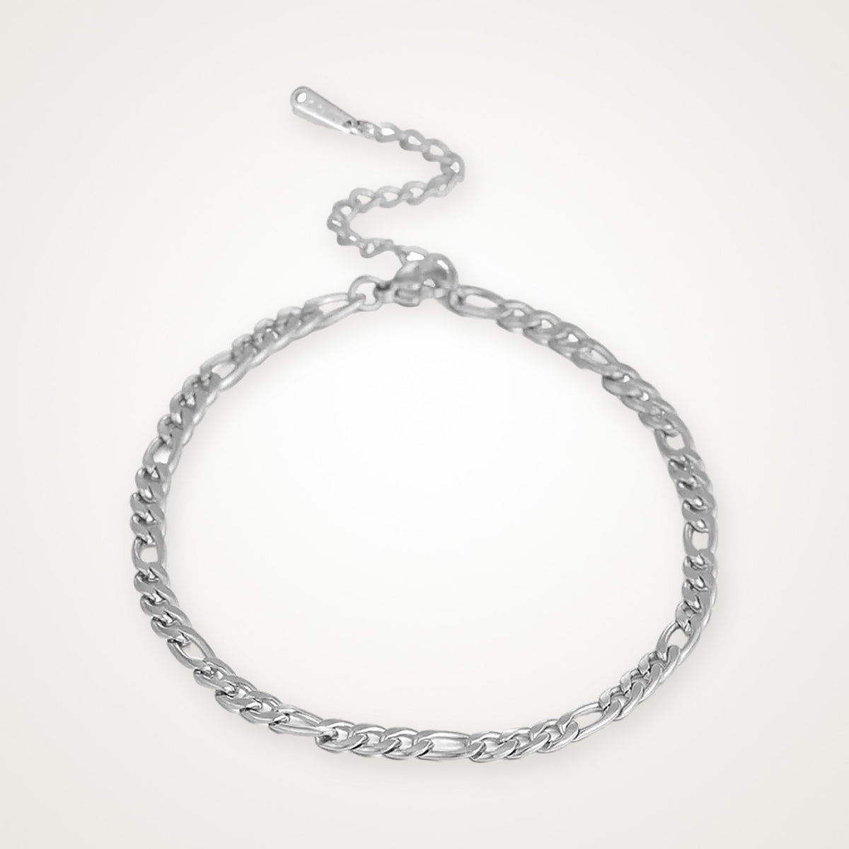 Pulsera Fígaro plateada para charms