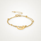 Pulsera Gato en la luna dorada