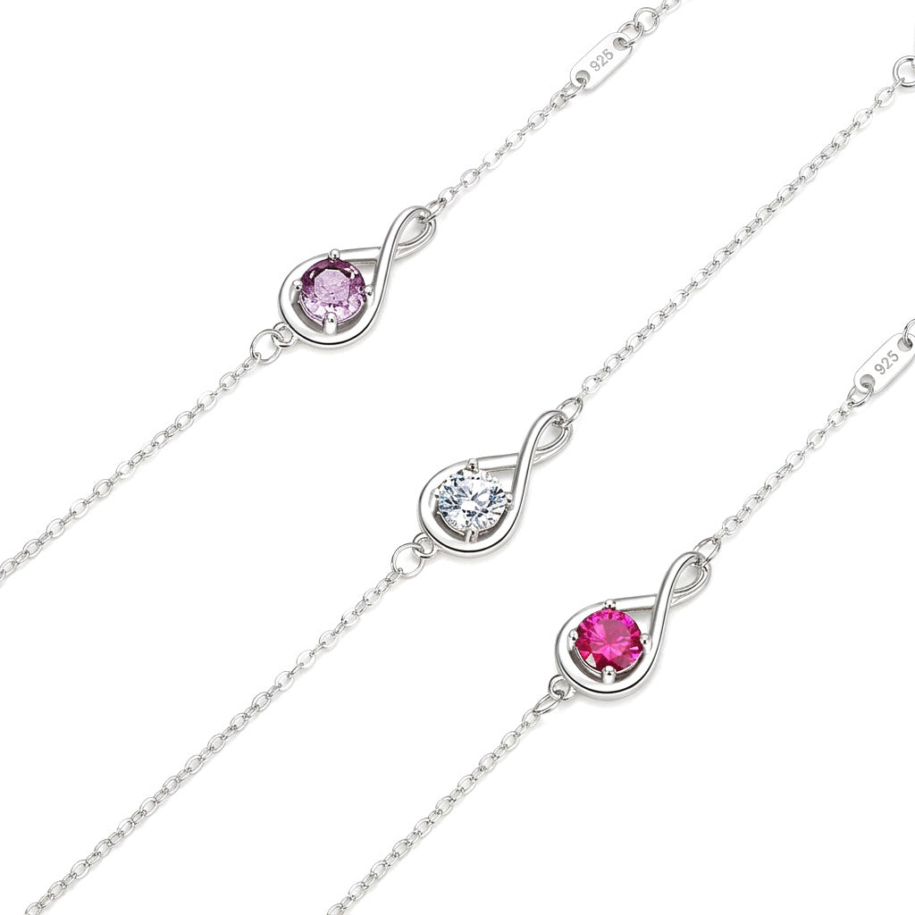 Pulsera Infinito con Zirconia de Color