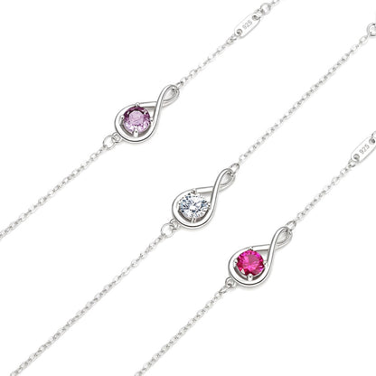 Pulsera Infinito con Zirconia de Color