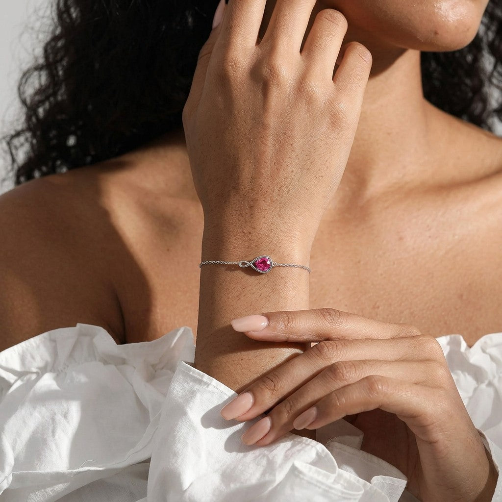 Pulsera Infinito con Zirconia de Color