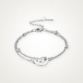 Pulsera Luna y estrella plateada