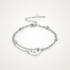 Pulsera Luna y estrella plateada