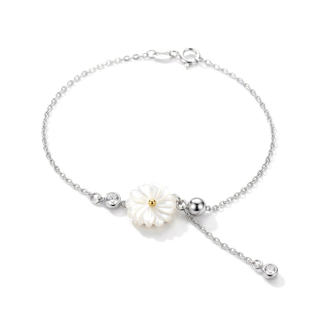 Pulsera Margaritas Blancas con Zirconias