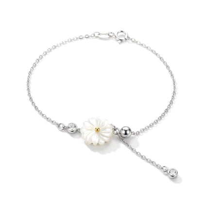 Pulsera Margaritas Blancas con Zirconias