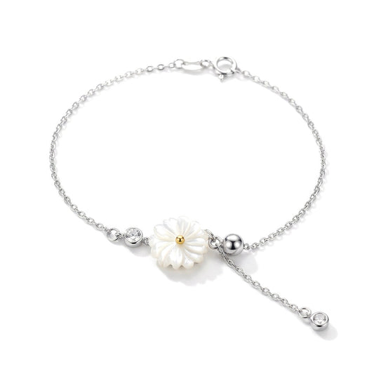 Pulsera Margaritas Blancas con Zirconias
