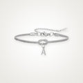 Pulsera Nudo con inicial plateada