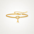 Pulsera Nudo con inicial dorada