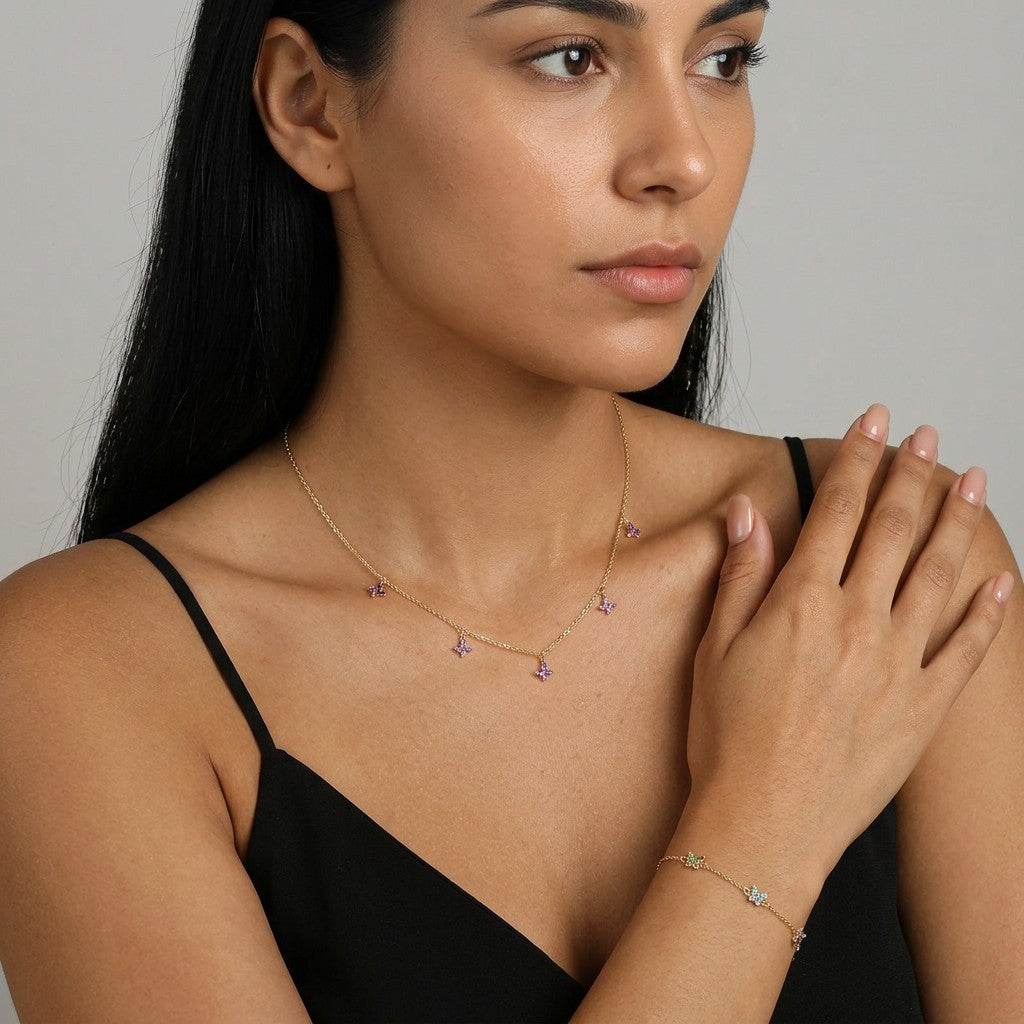 Pulsera o Collar Mariposa con Zirconias