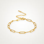 Pulsera Paperclip dorada para charms