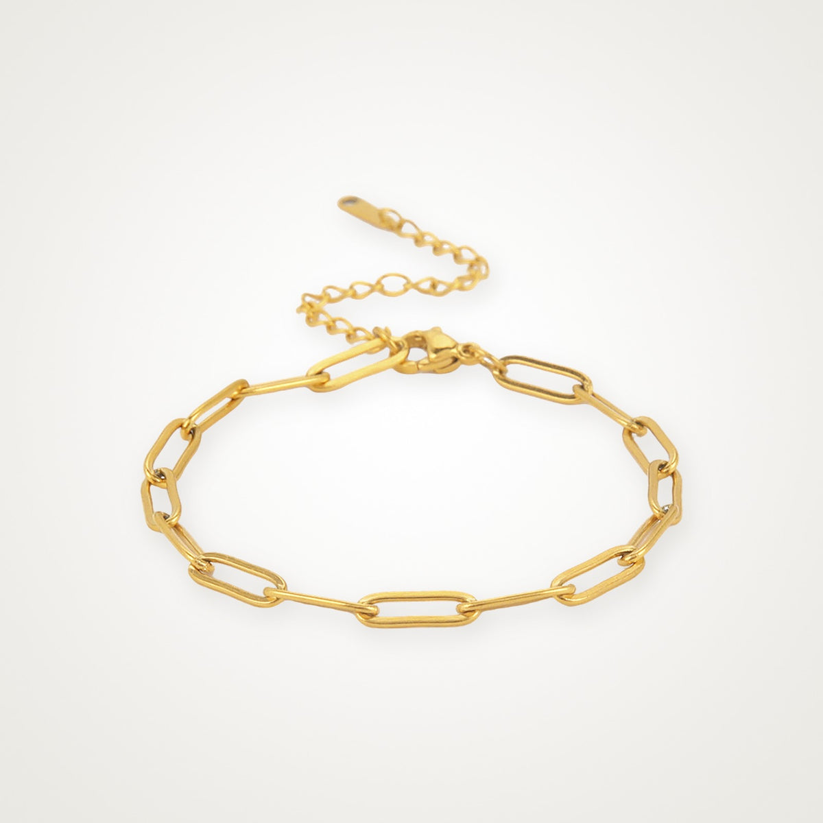 Pulsera Paperclip dorada para charms