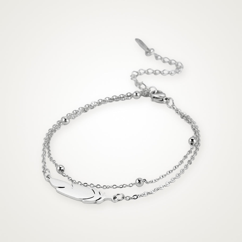 Pulsera Pluma plateada