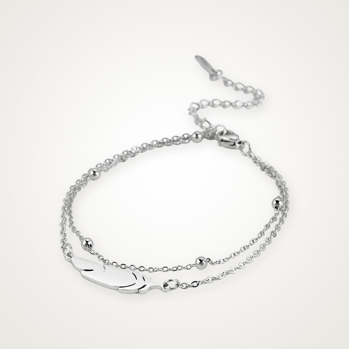 Pulsera Pluma plateada