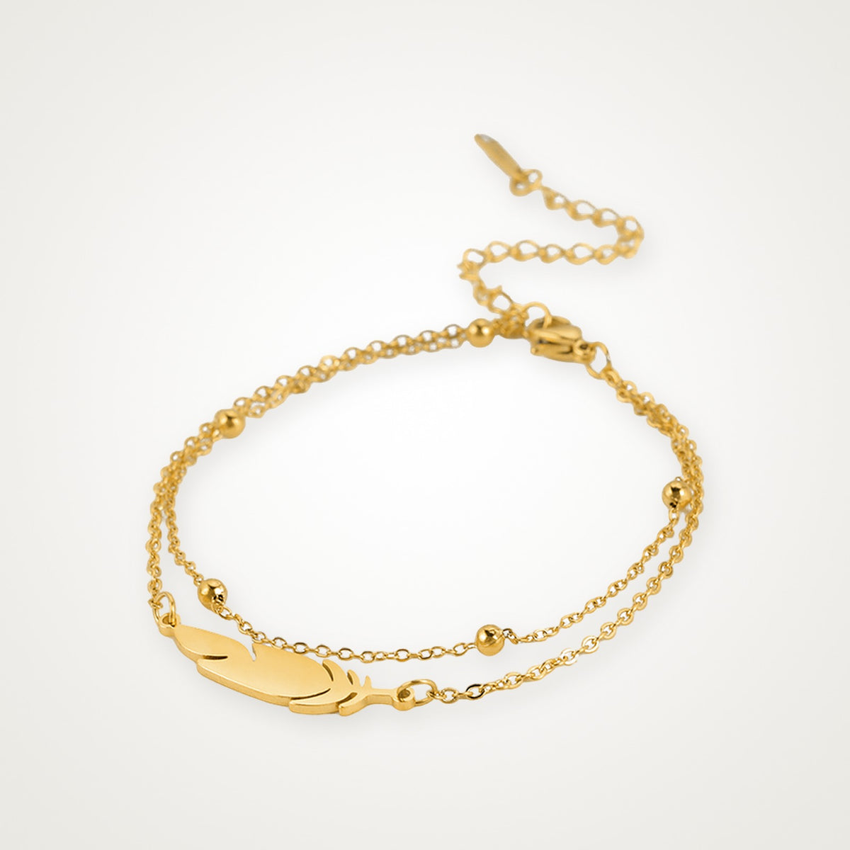 Pulsera Pluma dorada