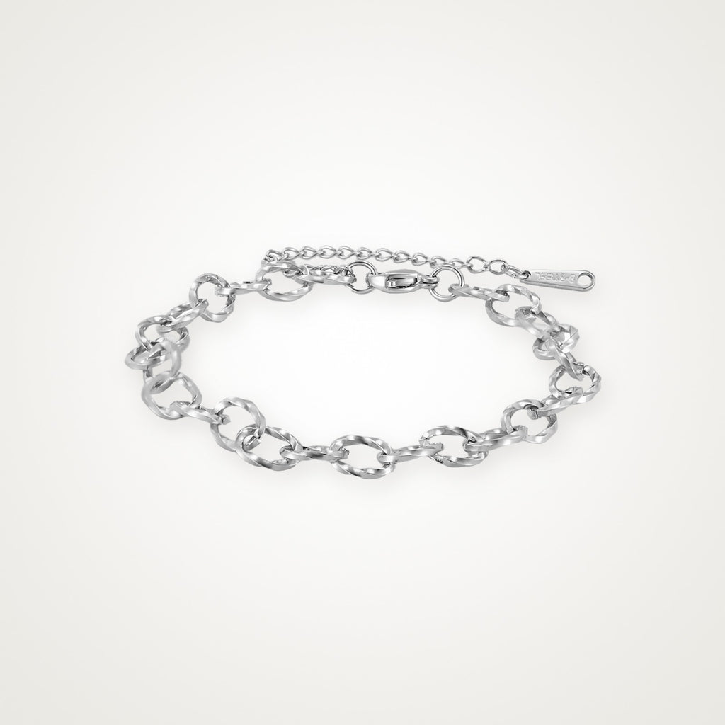 Pulsera Rolo plateada para charms
