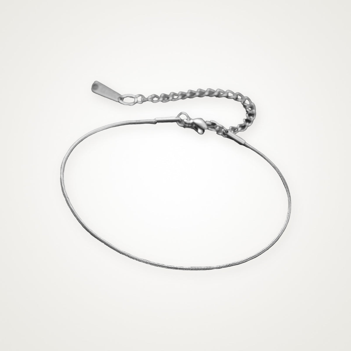 Pulsera Serpiente fina plateada