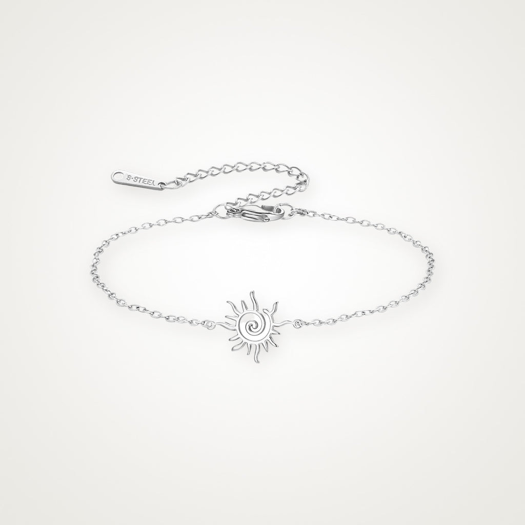 Pulsera Sol espiral plateada