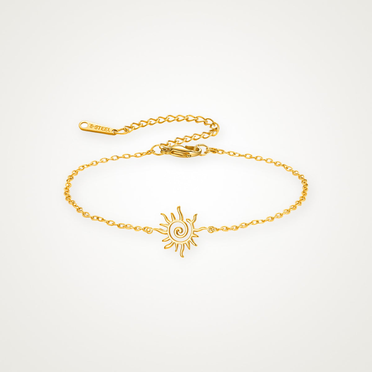 Pulsera Sol espiral dorada