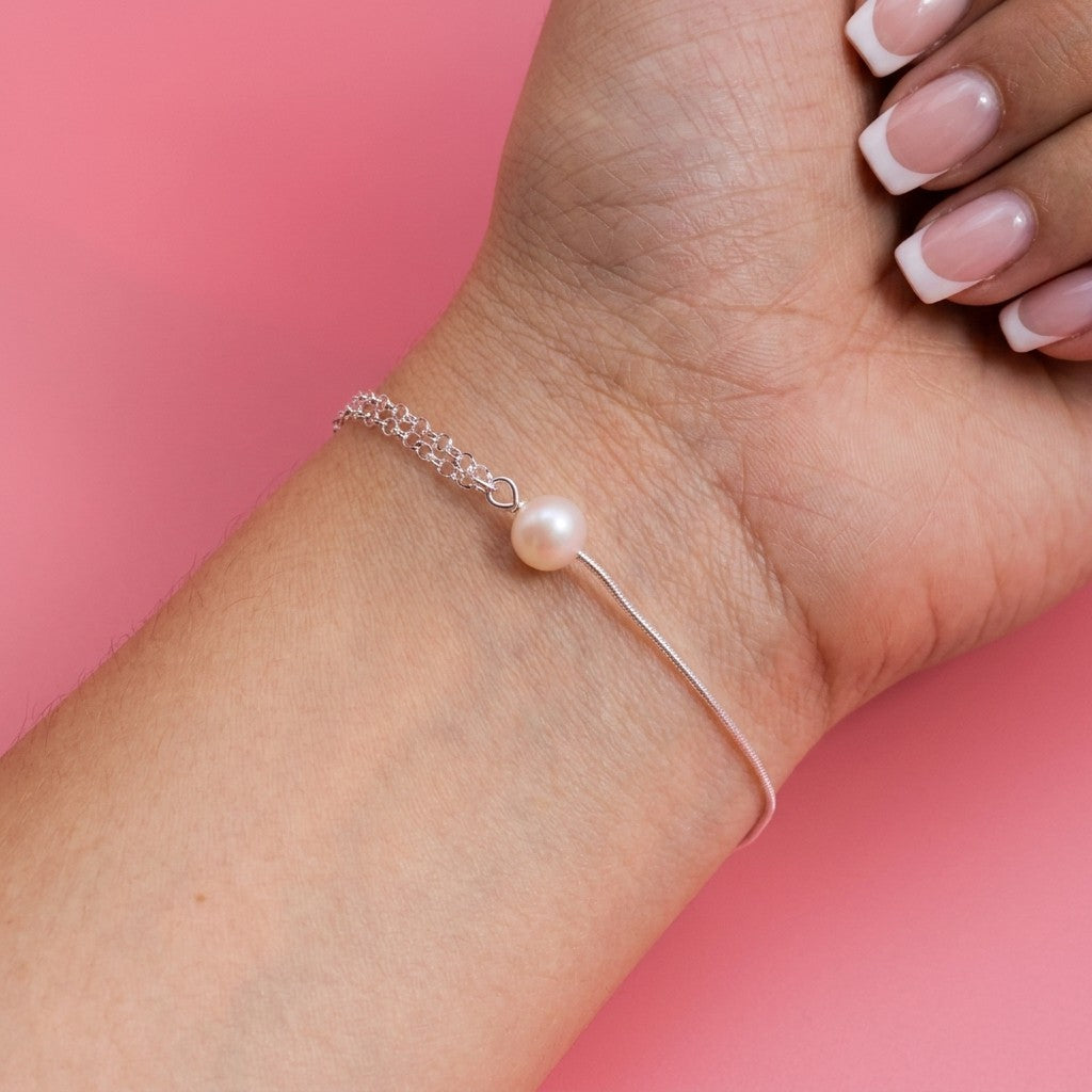 Tobillera Doble Capa con Perlas